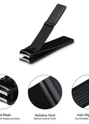 HAWATOUR Nail Clippers Set, Ultra Sharp Sturdy Fingernail and Toenail Clipper Cutters with Visibly Tin Case, Black