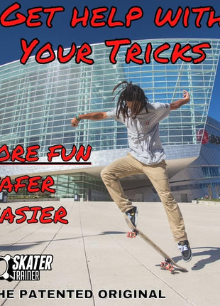 Skater Trainer Wheels - Beginners get Skateboard Tricks Fast, Safe and Fun | Viral accessory gift - Helps beginners stay excited about their new skateboard - Kids & parents love these