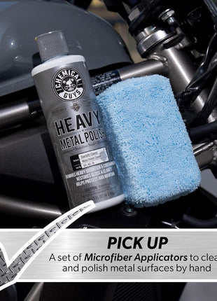 Chemical Guys Heavy Metal Polish Restorer and Protectant - Cleans, Restores & Protects, Aluminum, Stainless Steel, Chrome Polish & More, Safe for Cars, Trucks, Motorcycles, RVs, and Boats - 16 oz