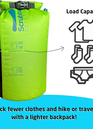 Scrubba Wash Bag Patented Washboard-in-a-BagTM 5 oz Travel Clothes Washer | Pack Light, Wash Anywhere Fast, Internal Washboard, Machine-Quality Wash, Portable, No Electricity, Camping, RV, Cruises