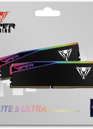 Patriot Viper Elite 5 Ultra Gaming RGB DDR5 RAM 32GB (2X16GB) 6000MT/s CL28 1.4v UDIMM Desktop Gaming Memory Kit Compatible with Intel XMP AMD Expo - VEUR532G6028K