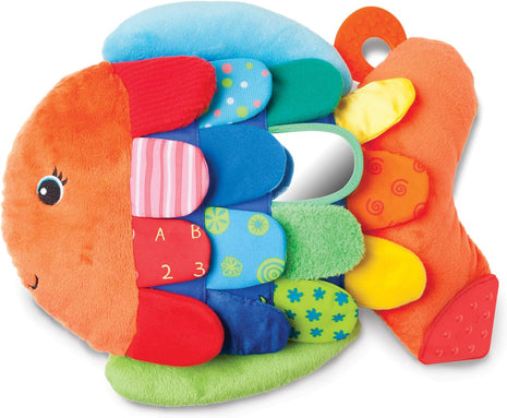Melissa & Doug K's Kids, Flip Fish Stuffed Animal, Soft Baby Book, Multi-Textured Squeaking & Crinkling Infant Sensory Toys for Babies with Baby Mirror, Tummy Time Toys for Infants Ages 0–9 Months