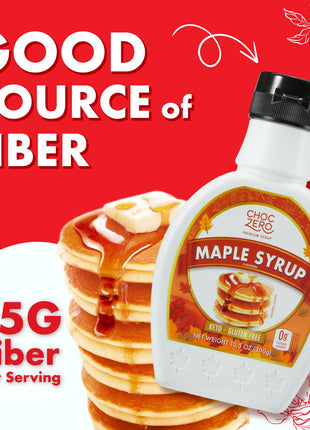 ChocZero Maple Syrup, Sugar Free, Low Carb, Sugar Alcohol Free, Gluten Free, No Preservatives, Non-GMO Dessert and Breakfast Topping Syrup, 10.5oz (Pack of 1)