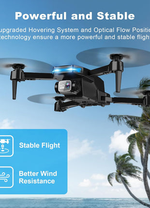 Drone with 1080P Camera - Foldable Remote Control Quadcopter with Gesture Control, 3D Flip, One Key Start, Emergency Stop, 2 Batteries, Easier to use, Toy for Kids Adult Beginners