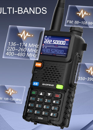 BAOFENG 5RM Ham Radio 10W Handheld (Upgraded of UV-5R) Walkie Talkies Long Range NOAA Weather Receiver Two Way Radio UV5R for Adults Camping Hunting Hiking, Frequency Copy, USB C Charger, 999CH
