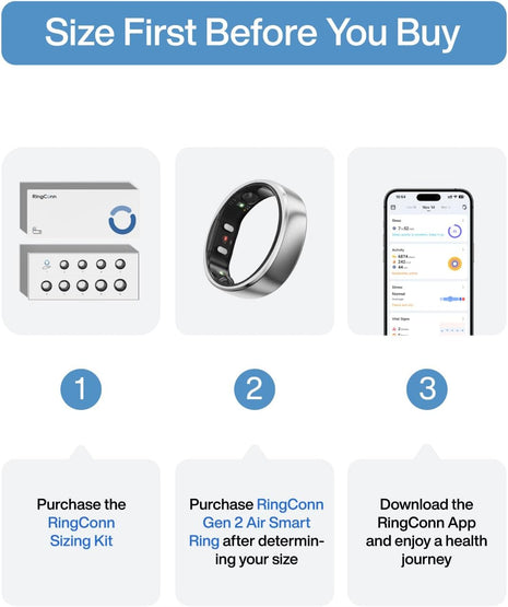 RingConn Gen 2 Air Ultra-Thin Smart Ring(Size 9, Galaxy Sliver)