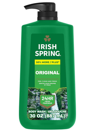 Irish Spring Body Wash for Men, Original Scent, 887 mL | Face and Body Wash, Men's Body Wash, Paraben-Free, Moisturizing, Retains Skin's Natural Moisture, Grooming