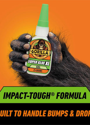 Gorilla Super Glue Gel XL, Clear Glue, 25 Gram (Pack of 1) - All Purpose and Fast Setting for Projects and Repairs