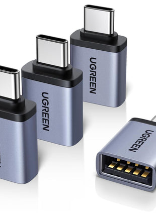 UGREEN USB C to USB Adapter 4 Pack, 10Gbps USBC Male to USB 3.2 Female Adapter, Type C USB C Adapter for MacBook Pro,iMac,iPhone 17 16 15 Pro Max,iPad mini Pro, Thunderbolt 4, Samsung Galaxy