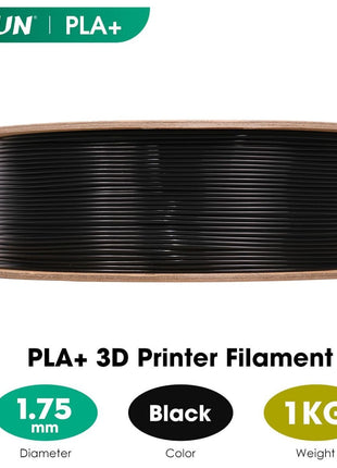 eSUN PLA Filament 1.75mm, 3D Printer Filament PLA Plus, Dimensional Accuracy  0.03mm, 1KG Spool (2.2 LBS) 3D Printing Filament for 3D Printers, Black