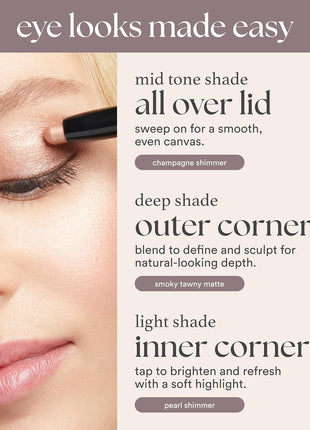 Julep Eyeshadow 101 Cream-to-Powder Waterproof Eyeshadow Stick – Champagne Shimmer – Long-Lasting, Buildable, Crease-Proof, Cruelty Free, Shimmer Finish with Built-In Smudger