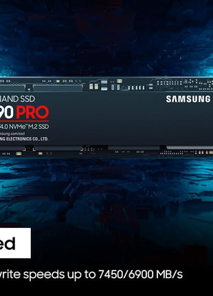 Samsung 990 PRO SSD 4TB PCIe 4.0 M.2 2280 Internal Solid State Hard Drive, Seq. Read Speeds Up to 7,450 MB/s for High End Computing, Gaming, and Heavy Duty Workstations, MZ-V9P4T0B/AM