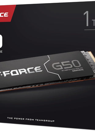 TEAMGROUP T-Force G50 1TB SLC Caching 3D TLC NAND NVMe InnoGrit PCIe Gen4x4 M.2 2280 Gaming SSD with Ultra-Thin Graphene Heat Spreader Works with PS5 Read/Write 5000/4800 MB/s TM8FFE001T0C129