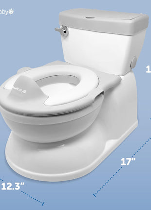 Jool Baby Real Feel 2-in-1 Potty with Wipes Storage, Flushing Sounds & Disposable Liners - Realistic Toilet - Easy to Clean & Assemble (Gray)