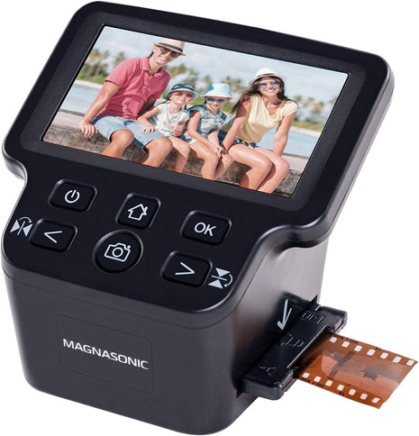 Magnasonic All-in-One 24MP Film Scanner with Large 5" Display & HDMI, Converts 35mm/126/110/Super 8 Film & 135/126/110 Slides into Digital Photos, 128MB Built-in Memory (FS71)