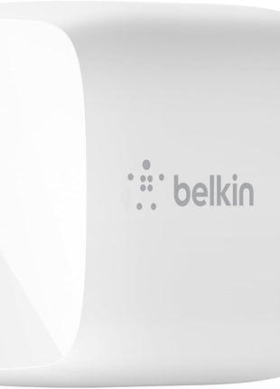 Belkin USB C Charger Block 30W - GaN Power Delivery - Fast Charging USB-C Charger for iPhone 17, Air, Pro, Pro Max, MacBook, iPad, AirPods, Apple Watch, Nintendo Switch 2 - White