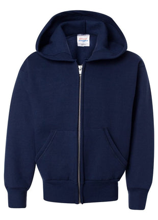 Hanes Boys' EcoSmart Full Zip Hooded Jacket, Black, Large