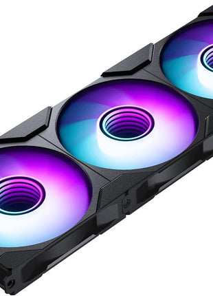 Phanteks M25-120 Gen2 Triple Pack, 3X 120mm ARGB High Performance Cooling Fans, Daisy-Chain Unified Fan Frame, Infinity Mirror hub, Single Cable Connection, Black