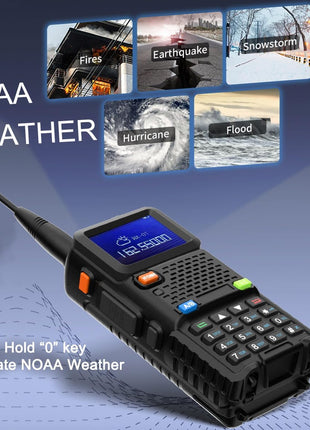 BAOFENG 5RM Ham Radio 10W Handheld (Upgraded of UV-5R) Walkie Talkies Long Range NOAA Weather Receiver Two Way Radio UV5R for Adults Camping Hunting Hiking, Frequency Copy, USB C Charger, 999CH