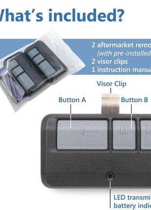 2 for Chamberlain Liftmaster Craftsman Garage Door Opener Remote 893LM 893Max