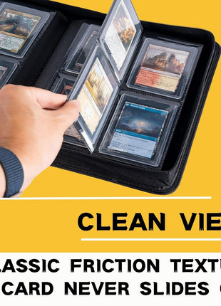 Top loader Binder, Holds 128+ Toploaders, 4 Pocket Top Loader Card Storage Case, Double-Sided Pockets for trading card in 3 x 4'' Toploaders
