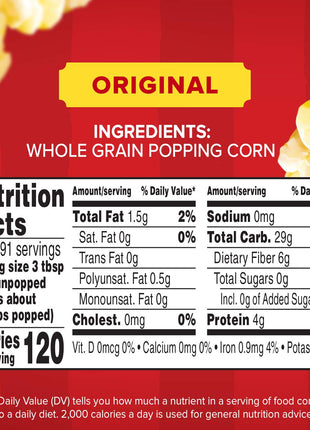 Orville Redenbacher's Gourmet Popcorn Kernels, Original Yellow, 4g Fiber Per Serving, 8 lb.