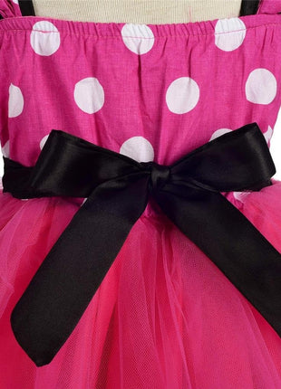 Dressy Daisy Toddler Girl Polka Dots Fancy Dress Up Costume Birthday Party Tulle Dresses with Headband Size 3T to 4T Hot Pink 203