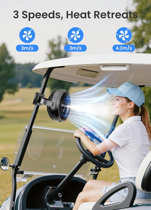 Koonie 10000mAh Battery Operated Misting Fan with Clip, Portable 8'' Mist Fan for Desk with Max. 48 Hours Runtime, 3Speeds, 2 Spray Modes, 200ML Tank for Golf Cart Home Office Travel Camping Stroller
