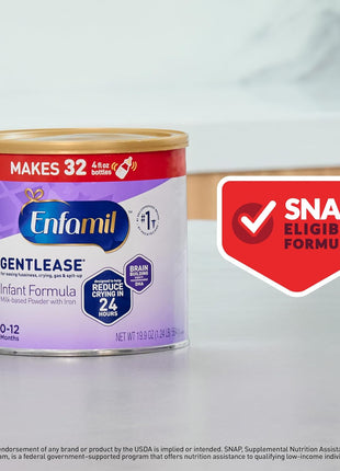 Enfamil Gentlease Easy to Digest Baby Formula, Brain Supporting DHA, for Easing Fussiness, Gas, Crying and Spit-up, 19.9 Oz Can, 4 Count