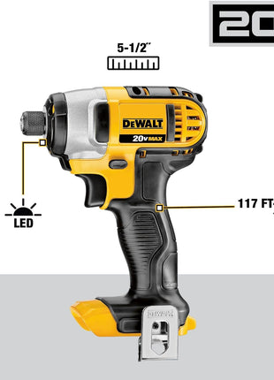 DEWALT 20V MAX Cordless Drill and Impact Driver, Power Tool Combo Kit , Includes 2 Batteries, Charger and Bag (DCK240C2)
