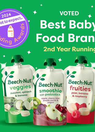 Beech-Nut Baby Food Pouches Variety Pack, Veggie Purees, 3.5 oz (18 Pack)