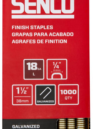 SENCO Collated Medium Wire Staples, Galvanized, 18 GA (L17BABR) 1,000 Box