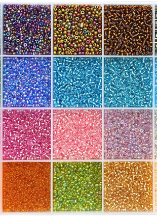 Ybxjges 24000Pcs 2mm Glass Seed Beads Kit, with 28 Colors Small Beads Kit for Girls,Women and Adults,Bracelets, Necklaces,Earring,Jewelry Making Supplies