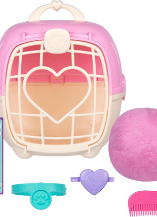 ScruffaLuvs Pink Surprise Pet, Mystery Plush Toy, Wash to Reveal | Wash to reveal 1 of 3 rescue pets, includes deluxe carrier & comb; plush toys for girls ages 3+, gift