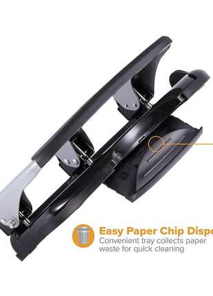 Bostitch Office EZ Squeeze Heavy Duty 3 Hole Punch, 40-Sheet Capacity, Use Less Force, Perfect for Home Office School Supplies, Sleek Design, Silver