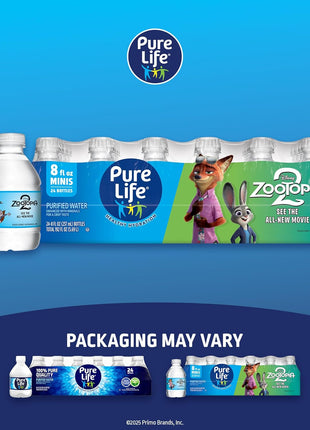 Pure Life Purified Bottled Water, 24 Pack - Still Drinking Water Enhanced with Minerals for a Crisp Taste - 8 Fl Oz - Toy Story 5 Packaging Graphics