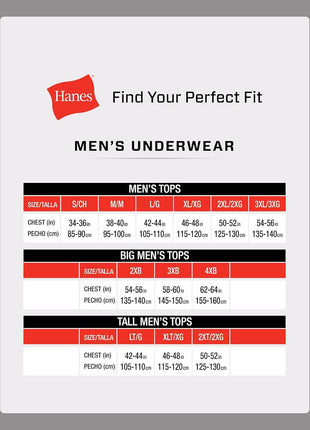 Hanes Men's Tank Undershirt Pack, Cotton Tank Undershirt, Moisture-Wicking, Breathable, White or Grey/Black, Multi-Pack