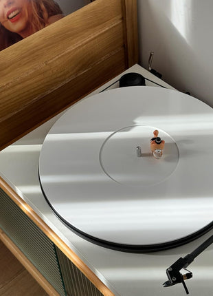 Turntable Mat Record Platter Slipmat: Acrylic Record Player Platter Vinyl Slip Mats for Turntables Antistatic Tighter & Defined Bass, White