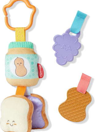 Melissa & Doug Baby Multi-Sensory PB and J Take-Along Clip-On Toy 6-Piece Set