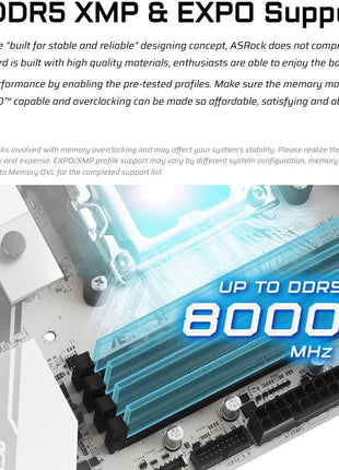 ASRock X870 Pro RS AMD Ryzen Socket AM5 ATX Motherboard DDR5 DIMMs 8000 MHz 256 GB PCIe Gen5 SATA3 6.0 Gb/s