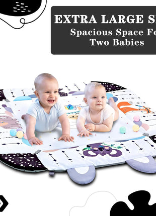 Baby Gym Play Mat, 8-in-1 Tummy Time Mat & Activity Gym, Washable Ball Pit, Infant Play Mat with Detachable Toys for Sensory Exploration and Motor Skill Development