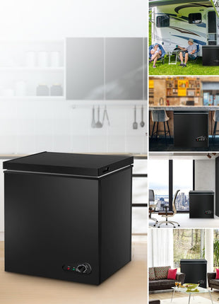 Chest Freezer 7.0 Cu.Ft Compact Chest Freezers with 7 Adjustable Thermostat Top Open Door Freezer Compressor Cooling with Removable Storage Basket for Home Bar Dorm