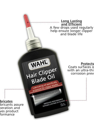 Wahl Premium Hair Clipper Blade Lubricating Oil, Clippers & Trimmers, 4 oz | Prevents Electric Grooming Tool Blade Corrosion, Provides Rust Prevention, Extends Life Of Grooming Tools – Model 3310-300A