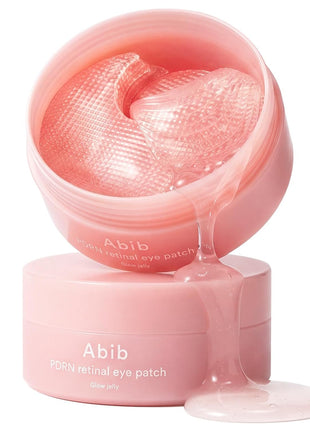 Abib PDRN Retinal Eye Patches for Rejuvenating & Puffy Eyes with Glow Jelly, Niacinamide, 60 Count, Korean Skin Care