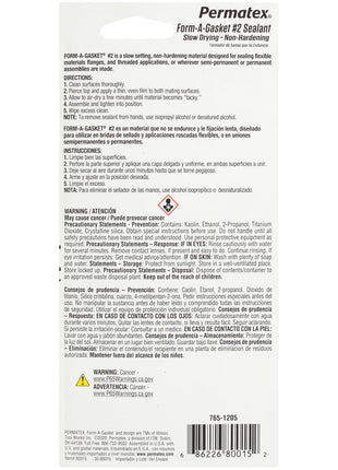 Permatex 80015 Form-A-Gasket #2 Sealant, 1.5 oz.