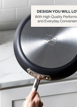 All-Clad HA1 Hard Anodized Non Stick Fry Pan Set 2 Piece, 8, 10 Inch, Induction, Oven Broiler Safe 500F, Pots and Pans Set, Kitchen Frying Pans, Skillets, Premium Cookware, Home, Dishwasher Safe Black
