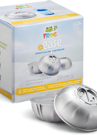 FROG @Ease Replacement SmartChlor Cartridge for use with Hot Tub FROG @Ease Floating System - Hot Tub Sanitizer System Supports Less Chlorine Use - 3 Pack