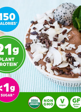 Orgain Organic Vegan Protein Powder, Creamy Chocolate Fudge   21g Plant Protein, 6g Prebiotic Fiber, Low Net Carb, No Lactose Ingredients, No Added Sugar, Non GMO, For Shakes & Smoothies, 2.03 lb