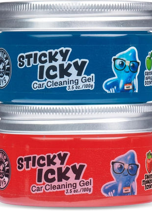 Chemical Guys Sticky Icky Car Cleaning Gel, Green Apple & Sweet Strawberry Scent - Detailing Kit, Car Dust Crevice Cleaner, Slime Auto Air Vent, Cleaning Putty For Keyboard Cleaner (2 Pack) - CJK1002