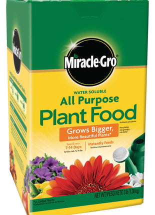 Miracle-Gro Water Soluble All Purpose Plant Food - Fertilizer For All Indoor or Outdoor Plants including Roses, Flowers, Vegetables, Houseplants, Trees, and Shrubs, 3 lbs.